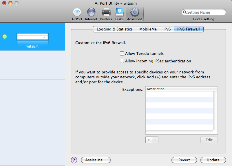 IPv6 Firewall GUI